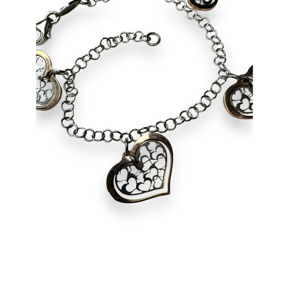 Nomination Sterling Silver Heart Charm Bracelet With Rose Gold Overlay 7.5" - Picture 3 of 10